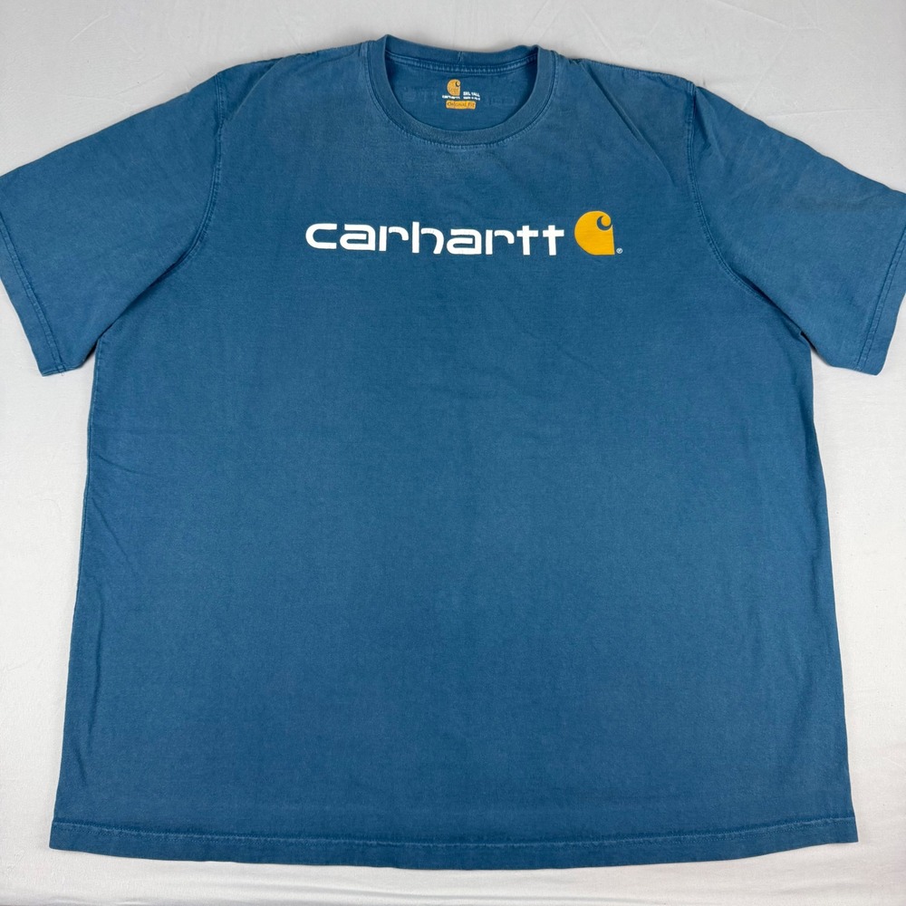 Carhartt Mens 3XL Tall Blue Short Sleeve Original Fit Graphic T Shirt Big Tall